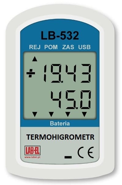 Termohigrometr z rejestracją wilgotności i temperatury LB-532