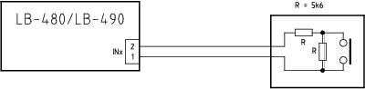 Schemat podłączenia przełącznika z detekcją stanu linii