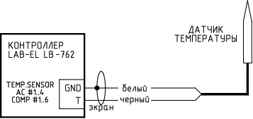 Схема подключения температурного зонда