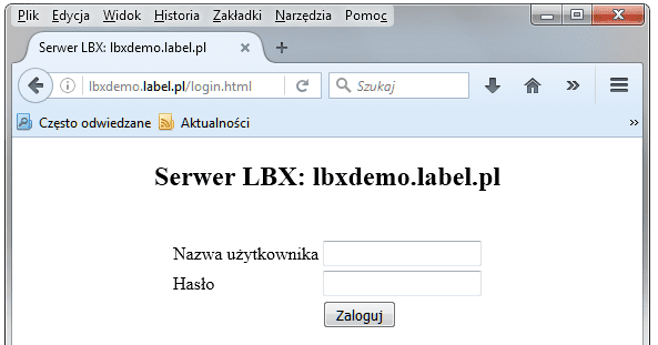 Serwer WWW w LBX - logowanie