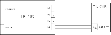 Schemat podłączenia źródła napięcia 0-3V